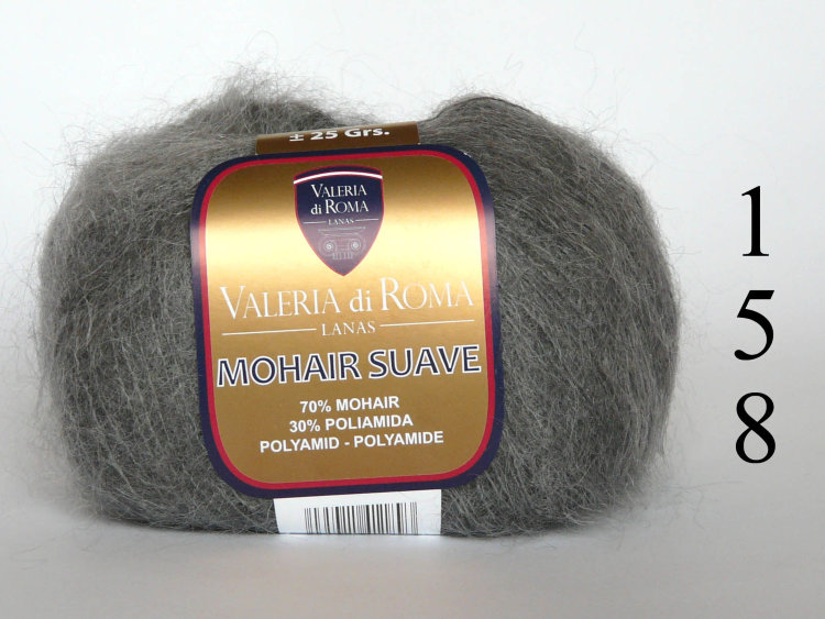 Valeria di Roma Mohair Suave Spain
25 gram
215 meters or 234 yds
70% kid mohair 30% polyimade
Winter
